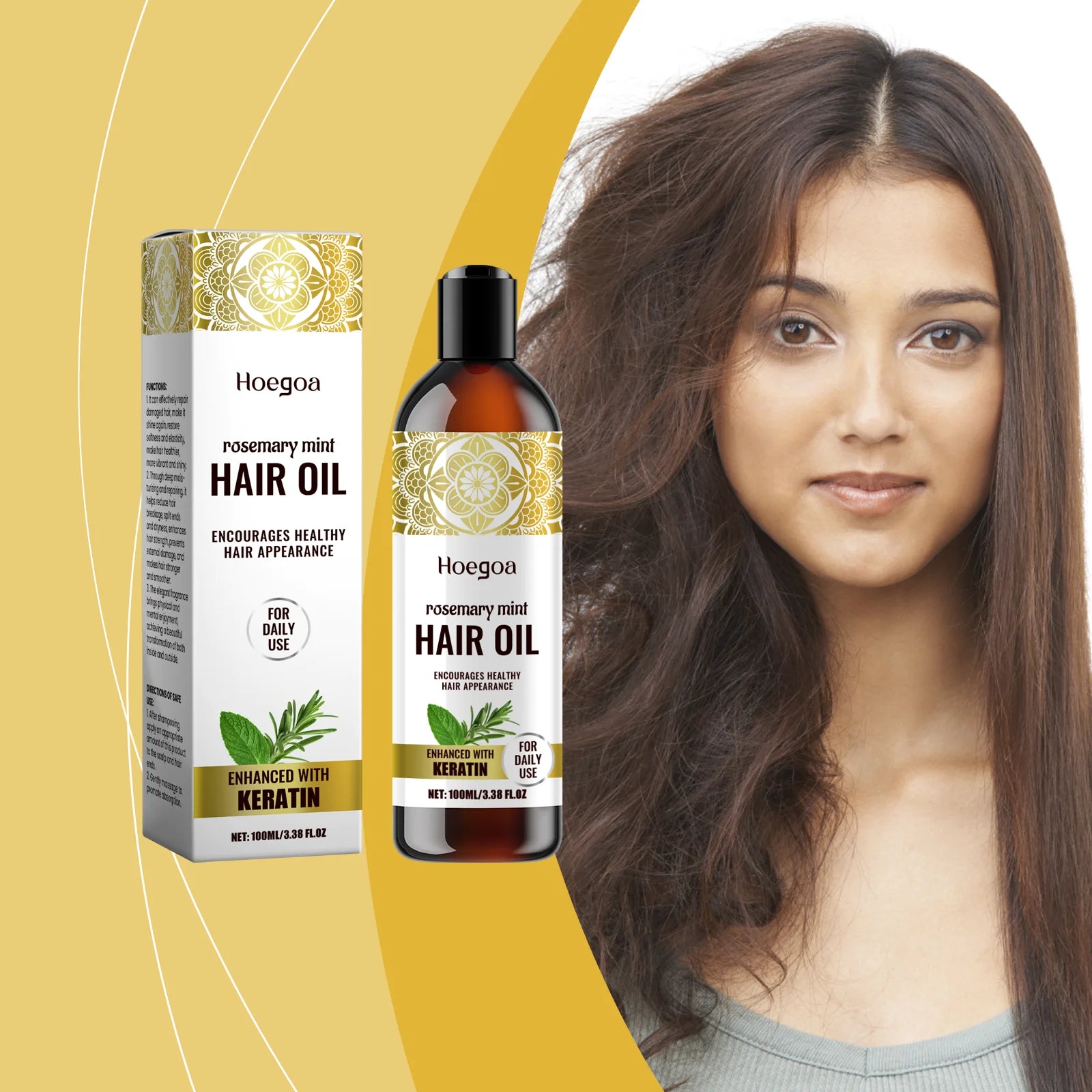 Hoegoa 100ml Rosemary Hair Oil – Nourishing & Anti-Frizz
