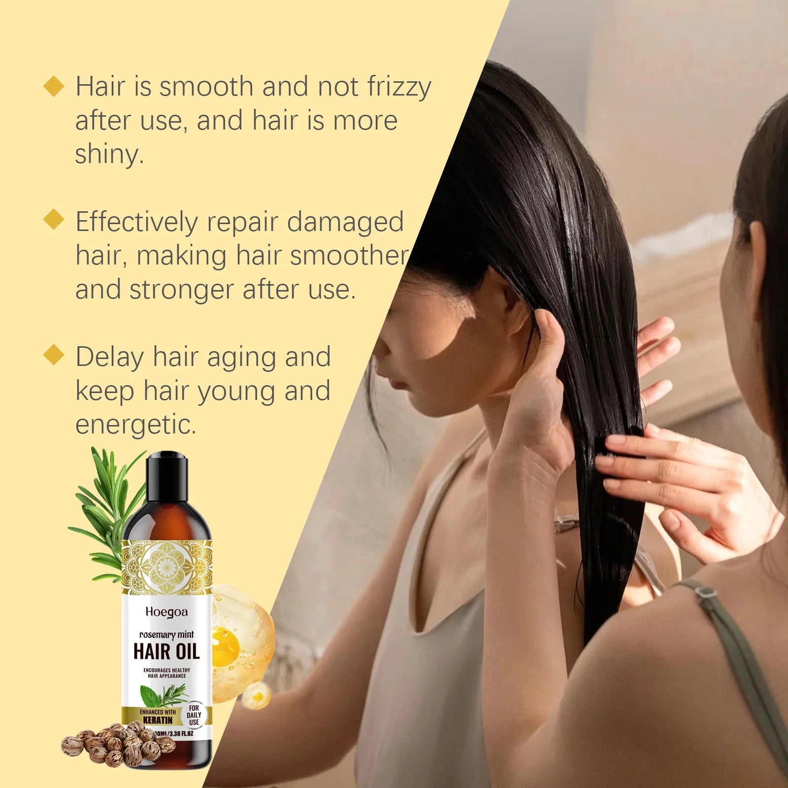Hoegoa 100ml Rosemary Hair Oil – Nourishing & Anti-Frizz