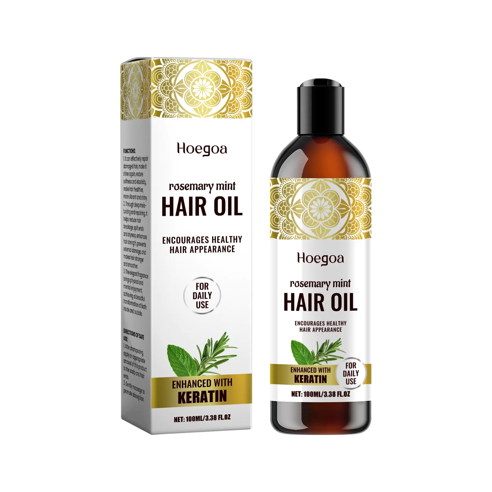 Hoegoa 100ml Rosemary Hair Oil – Nourishing & Anti-Frizz