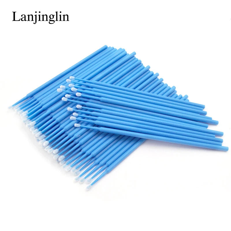 100/200PCS Micro Cotton Swab Brushes – Eyelash Extension