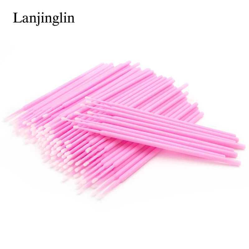 100/200PCS Micro Cotton Swab Brushes – Eyelash Extension