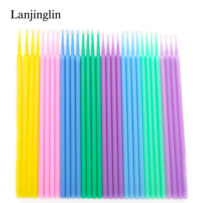 100/200PCS Micro Cotton Swab Brushes – Eyelash Extension