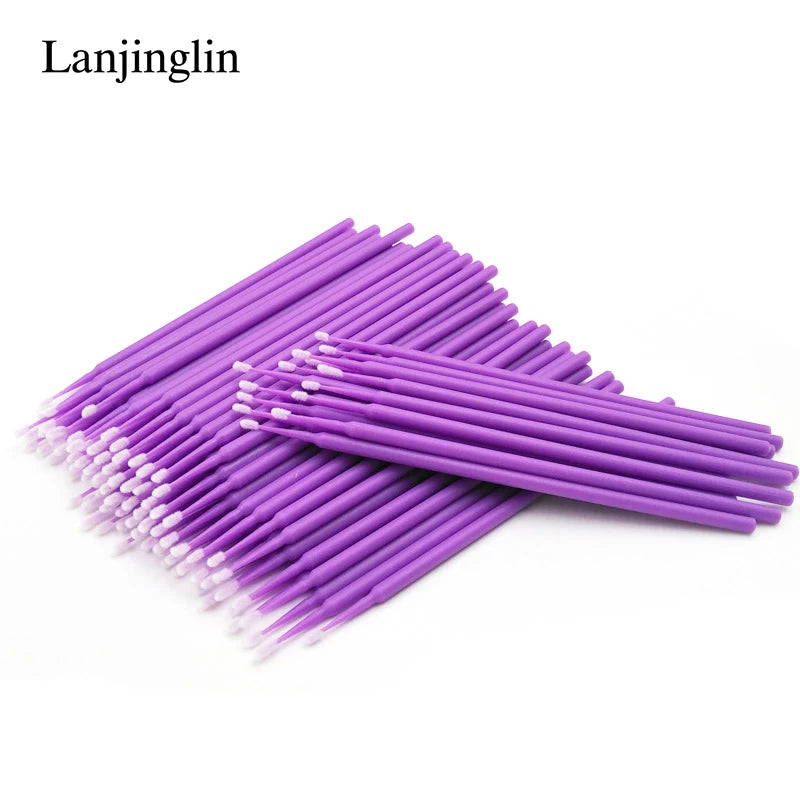 100/200PCS Micro Cotton Swab Brushes – Eyelash Extension