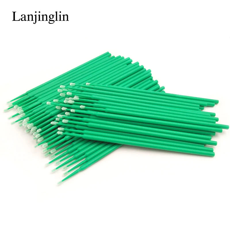 100/200PCS Micro Cotton Swab Brushes – Eyelash Extension