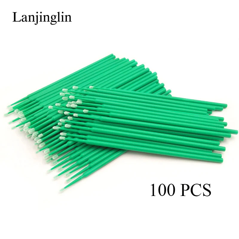 100/200PCS Micro Cotton Swab Brushes – Eyelash Extension