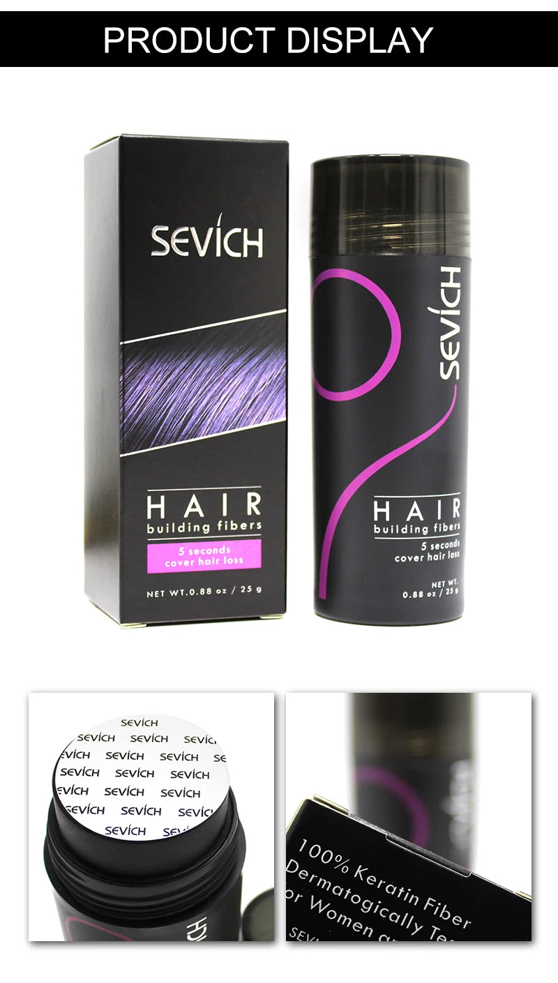 Sevich Hair Building Fibers – 25g Keratin Powder
