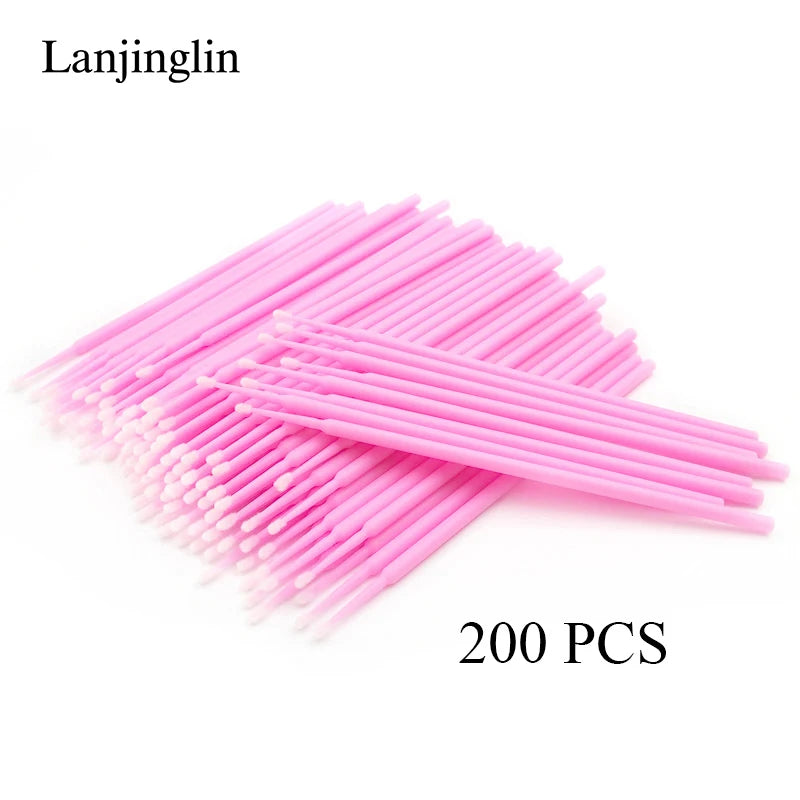 100/200PCS Micro Cotton Swab Brushes – Eyelash Extension