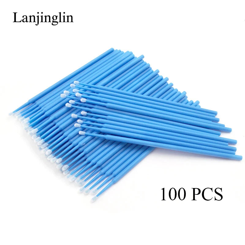 100/200PCS Micro Cotton Swab Brushes – Eyelash Extension