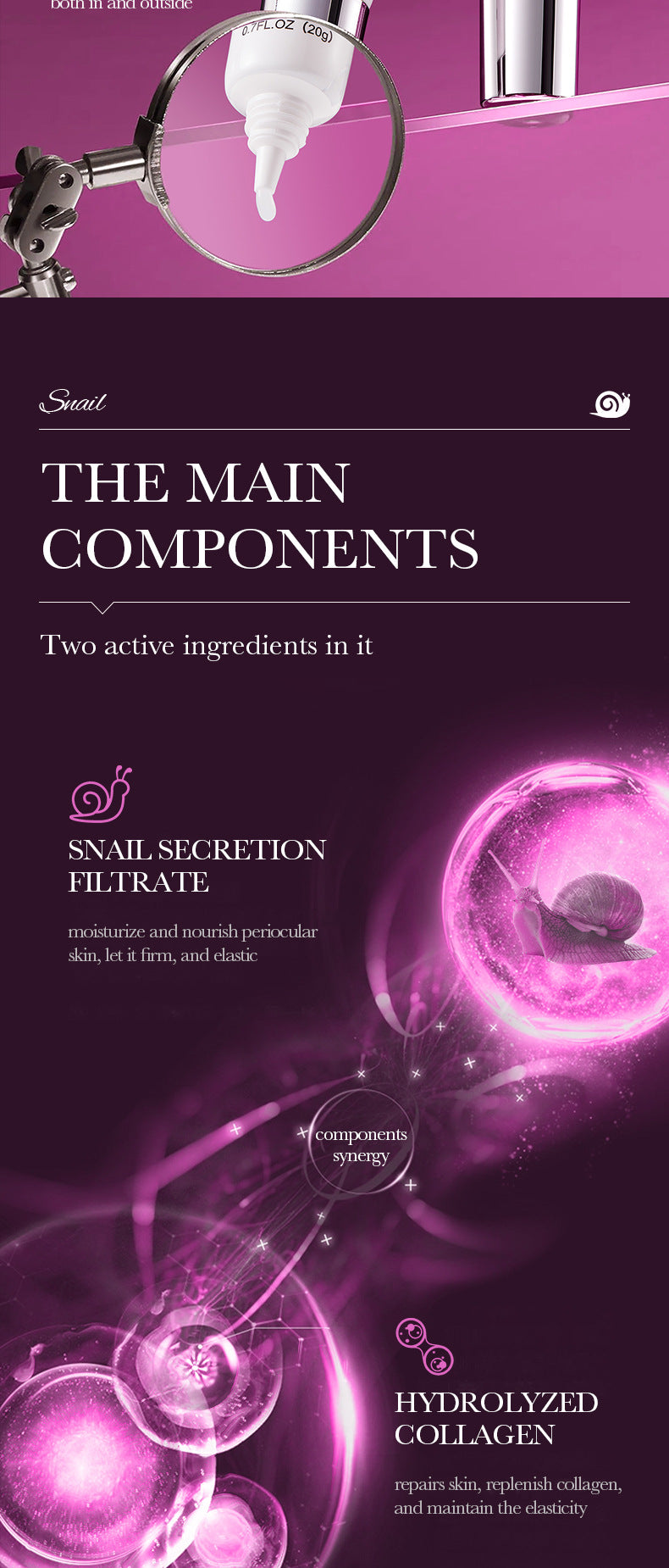 Snail Collagen Eye Cream – Anti Dark Circles & Wrinkles