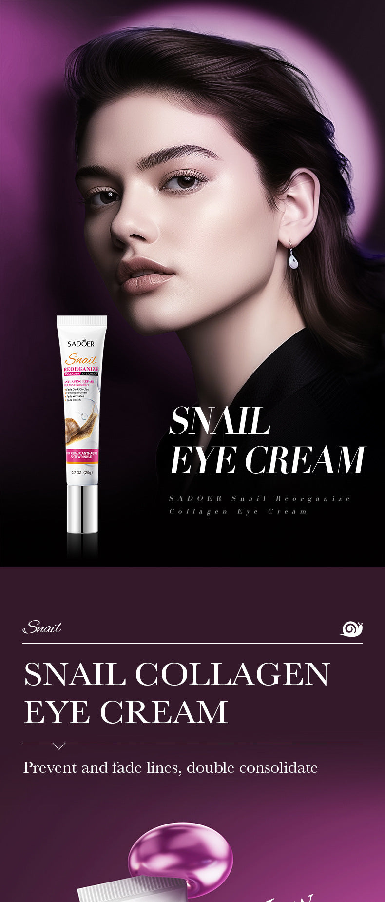 Snail Collagen Eye Cream – Anti Dark Circles & Wrinkles