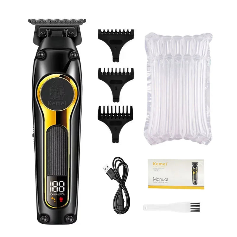 Kemei Rechargeable Hair Clippers – Professional Cordless Trimmer