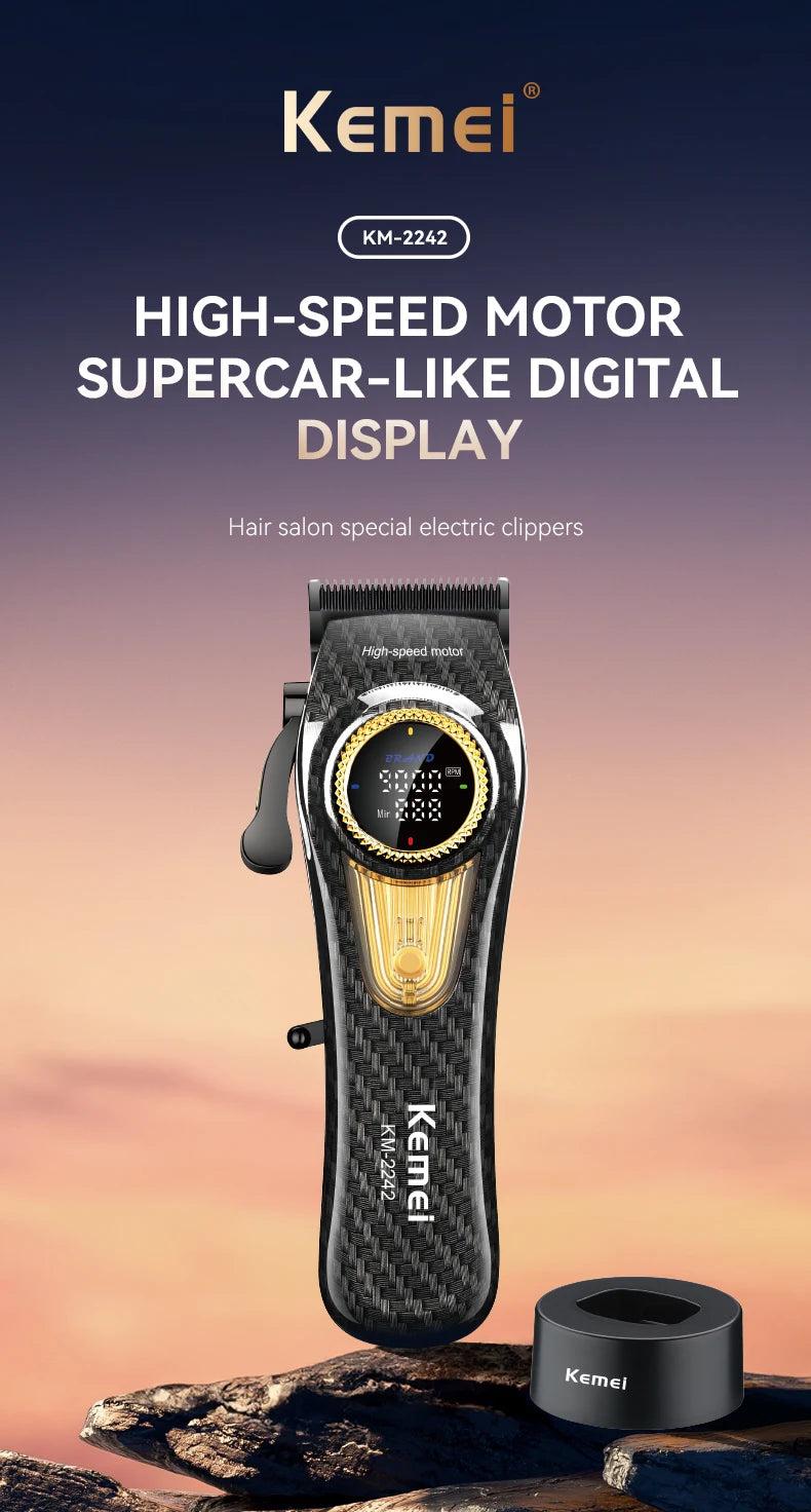 Kemei Rechargeable Hair Clippers – Professional Cordless Trimmer