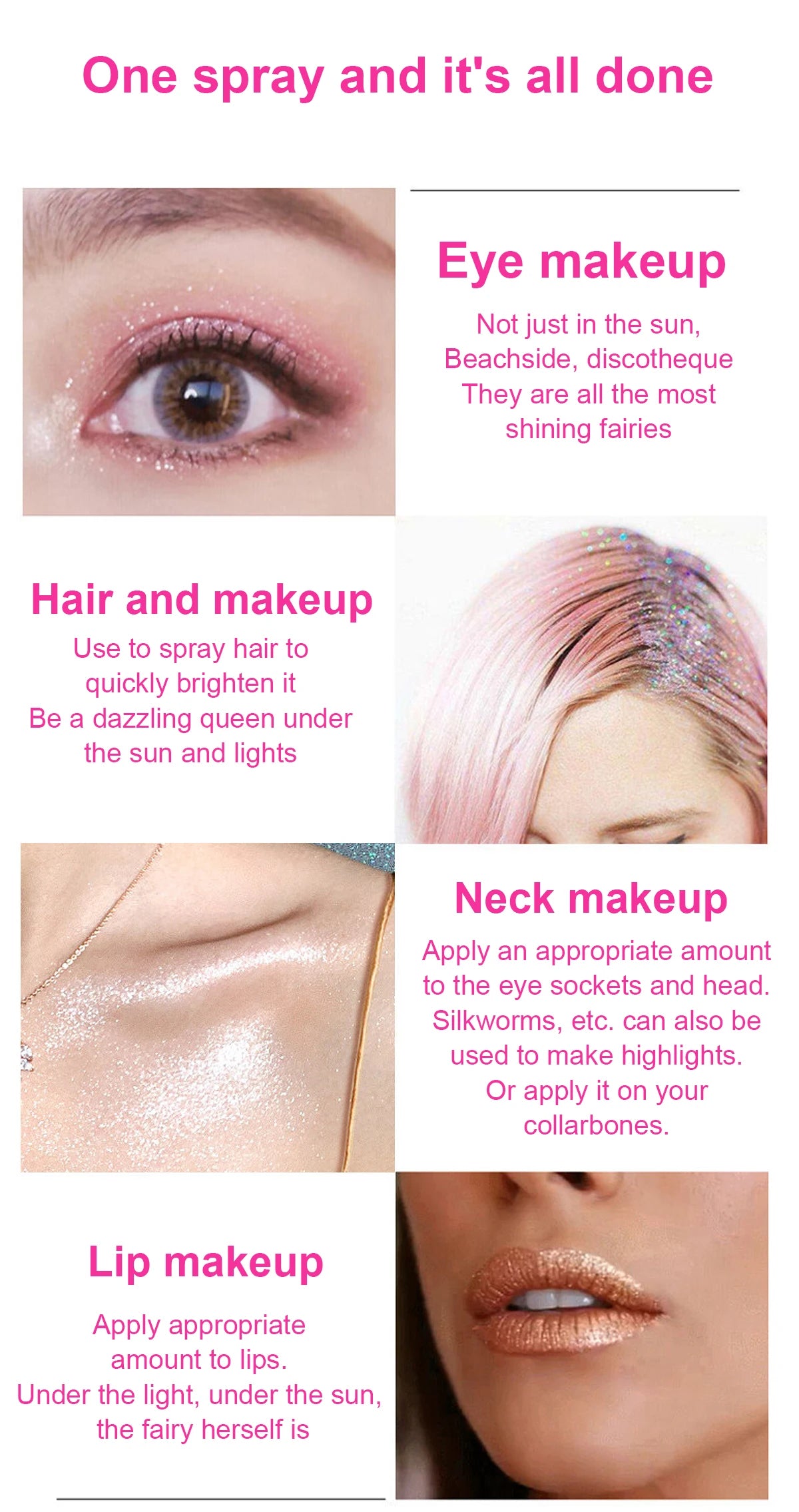 Diamond Highlighter Powder Spray – Waterproof Glitter Bronzer