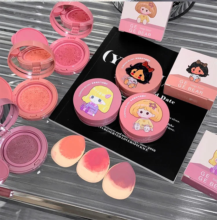 Gege Bear Long-Lasting Cushion Blush with Powder Puff