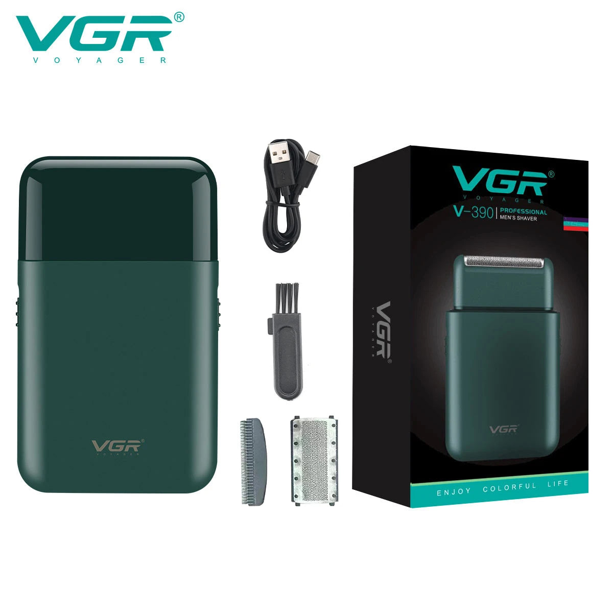 VGR V-390 Mini Cordless Beard Trimmer – Single Blade