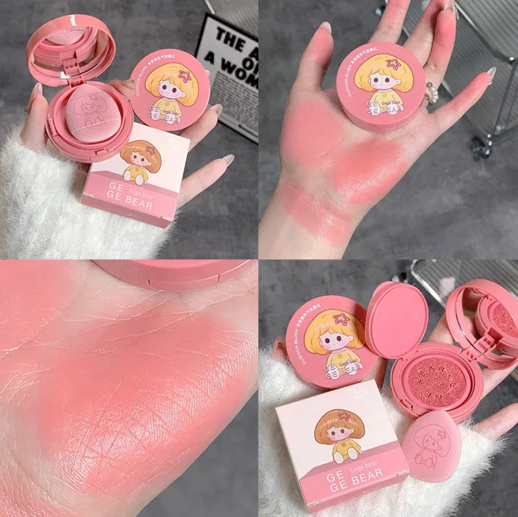 Gege Bear Long-Lasting Cushion Blush with Powder Puff