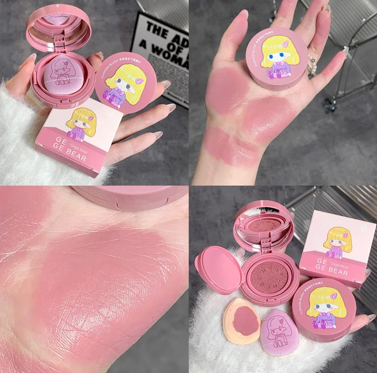 Gege Bear Long-Lasting Cushion Blush with Powder Puff