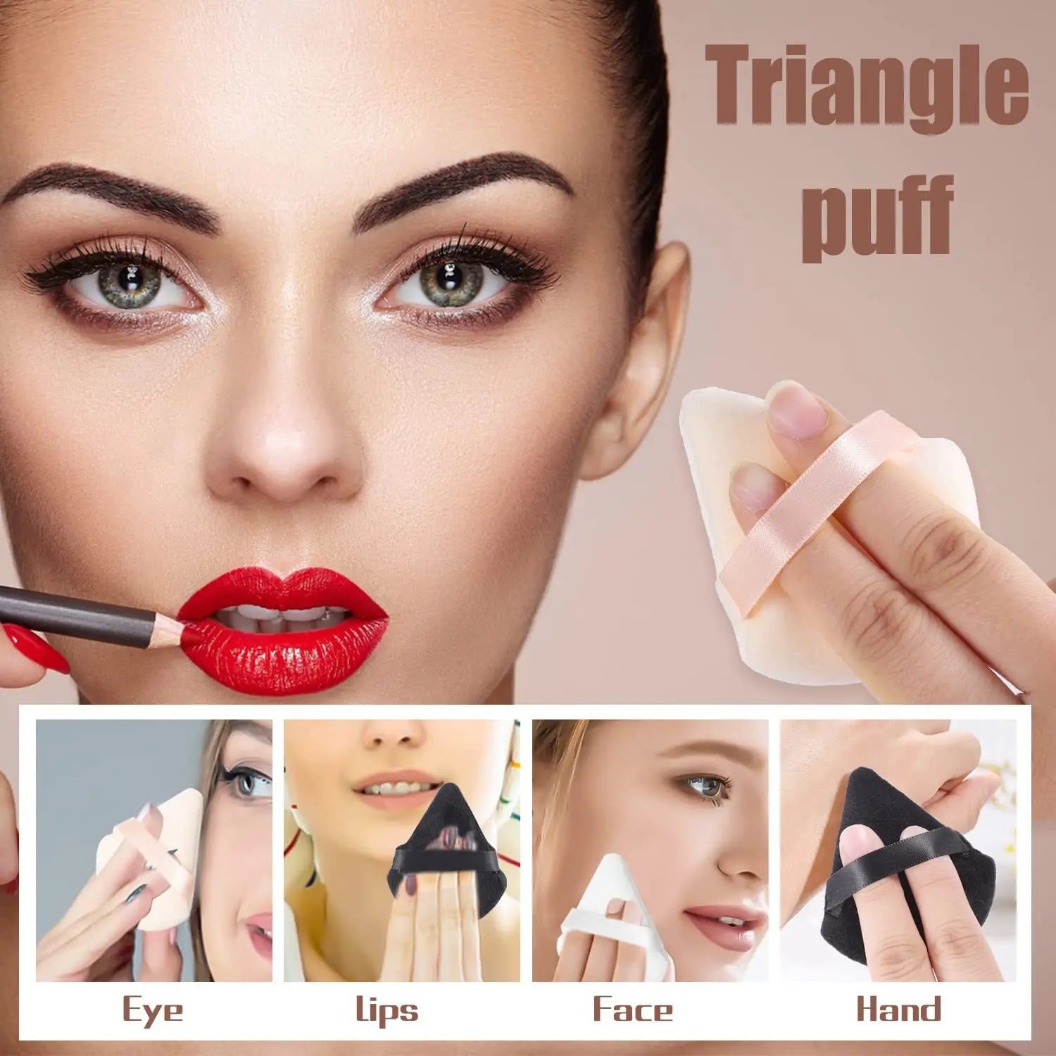 10PCS Triangle Makeup Sponge Puff Set