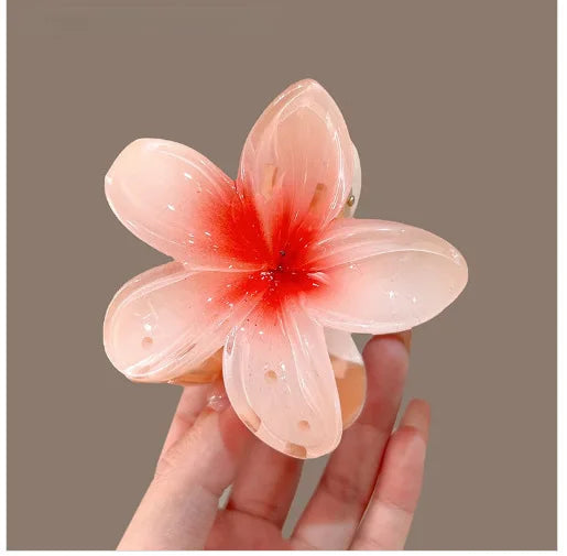 Hawaiian Gradient Flower Hair Claw Clips