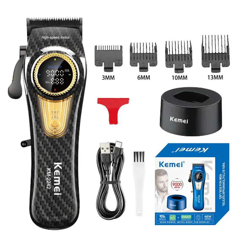 Kemei Rechargeable Hair Clippers – Professional Cordless Trimmer