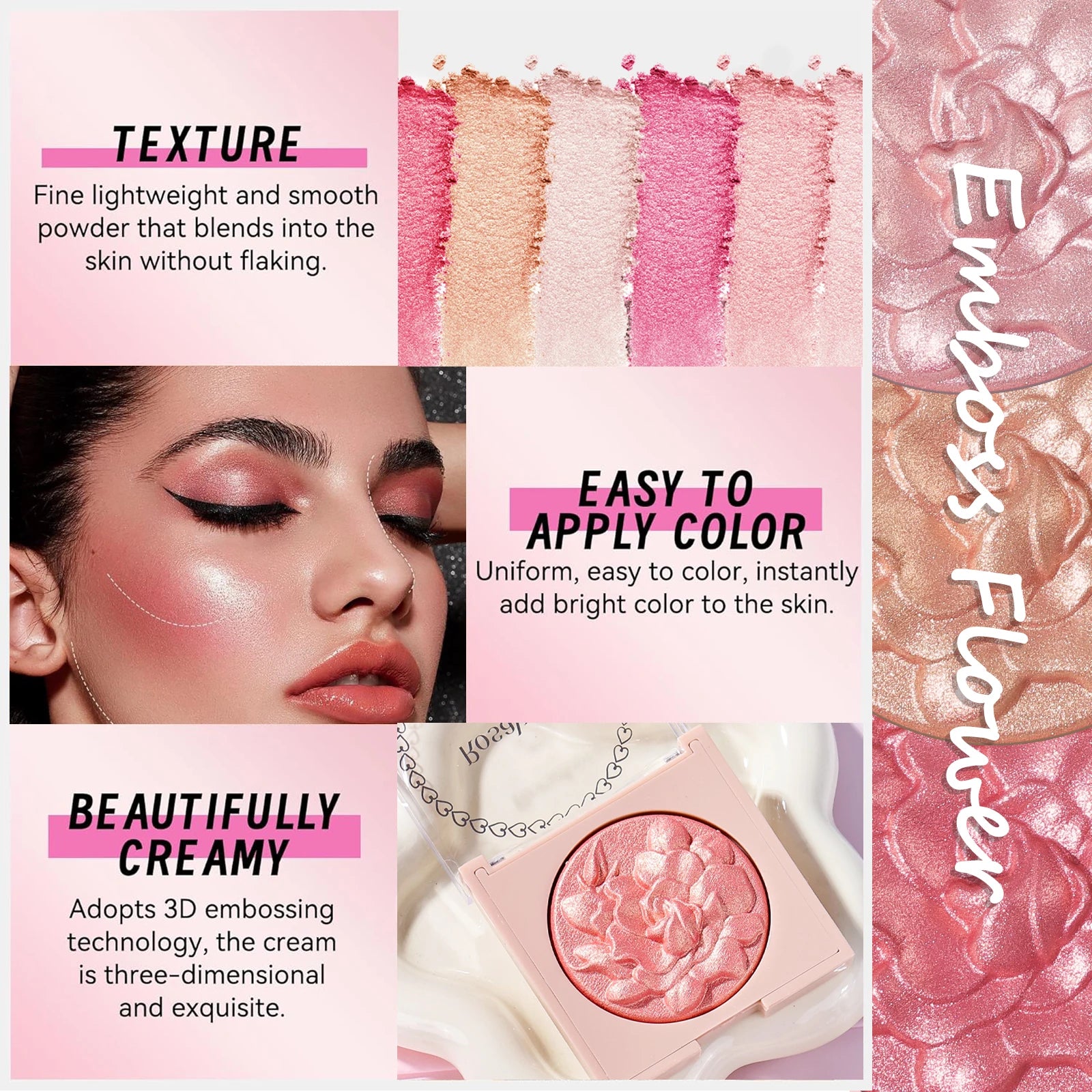 Pearlescent Shimmer Blush – Fine Powder, Single Color