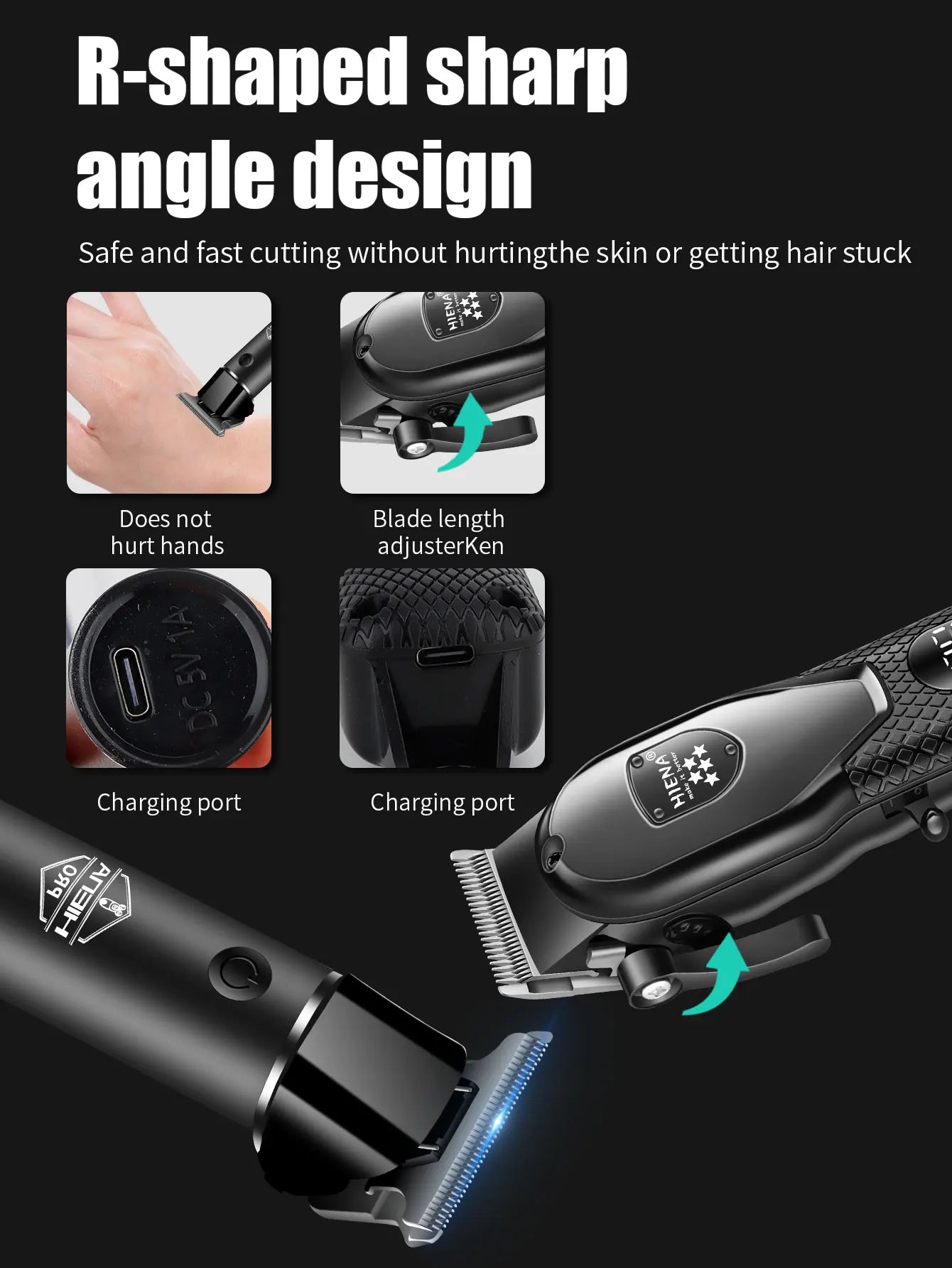 hiena Hair Clipper Kit for Men Electric Shaver Hair Trimmer Professional Cutting Machine Hair Trimmer with LCD Digital Display