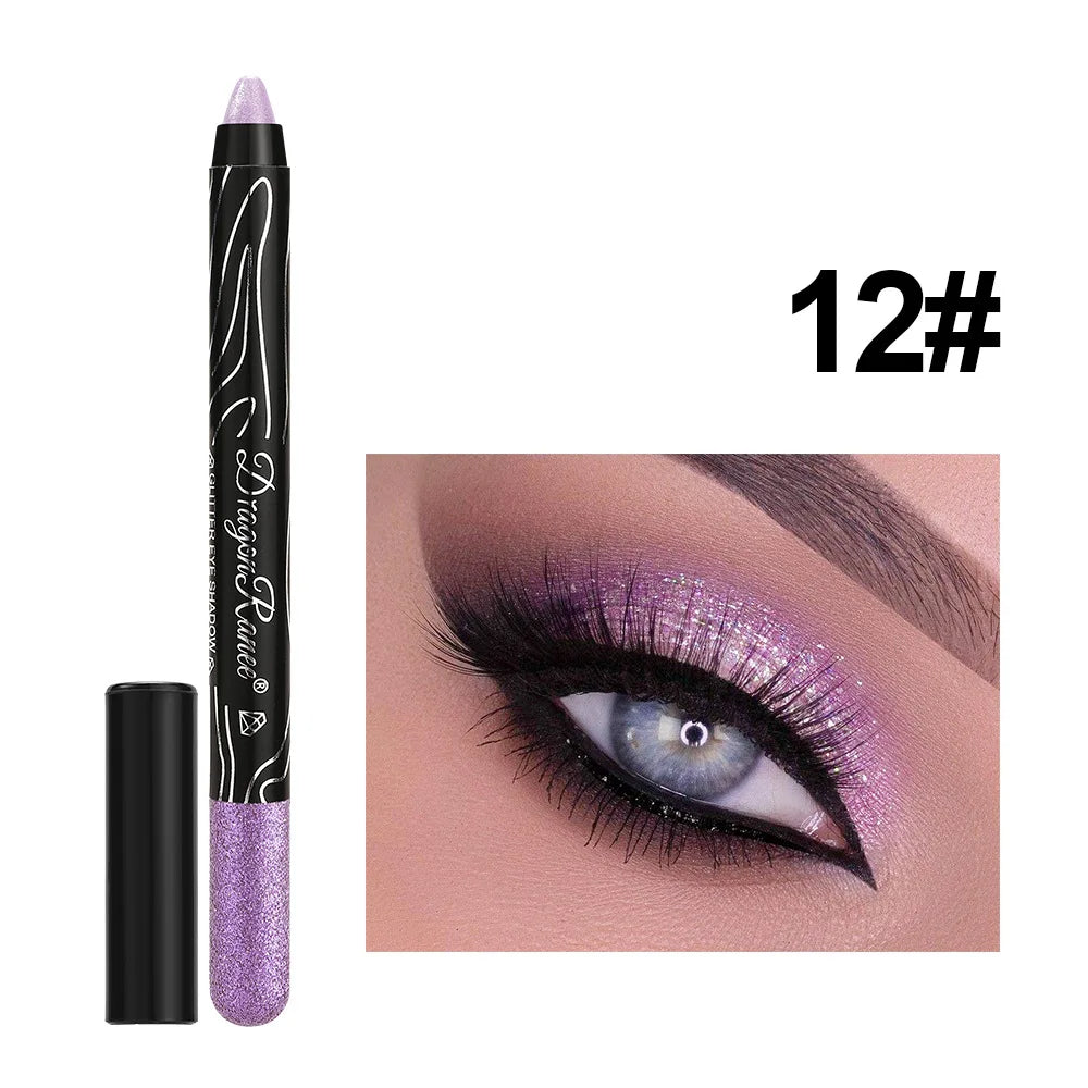 12-Color Glitter Eyeshadow Pencil Set
