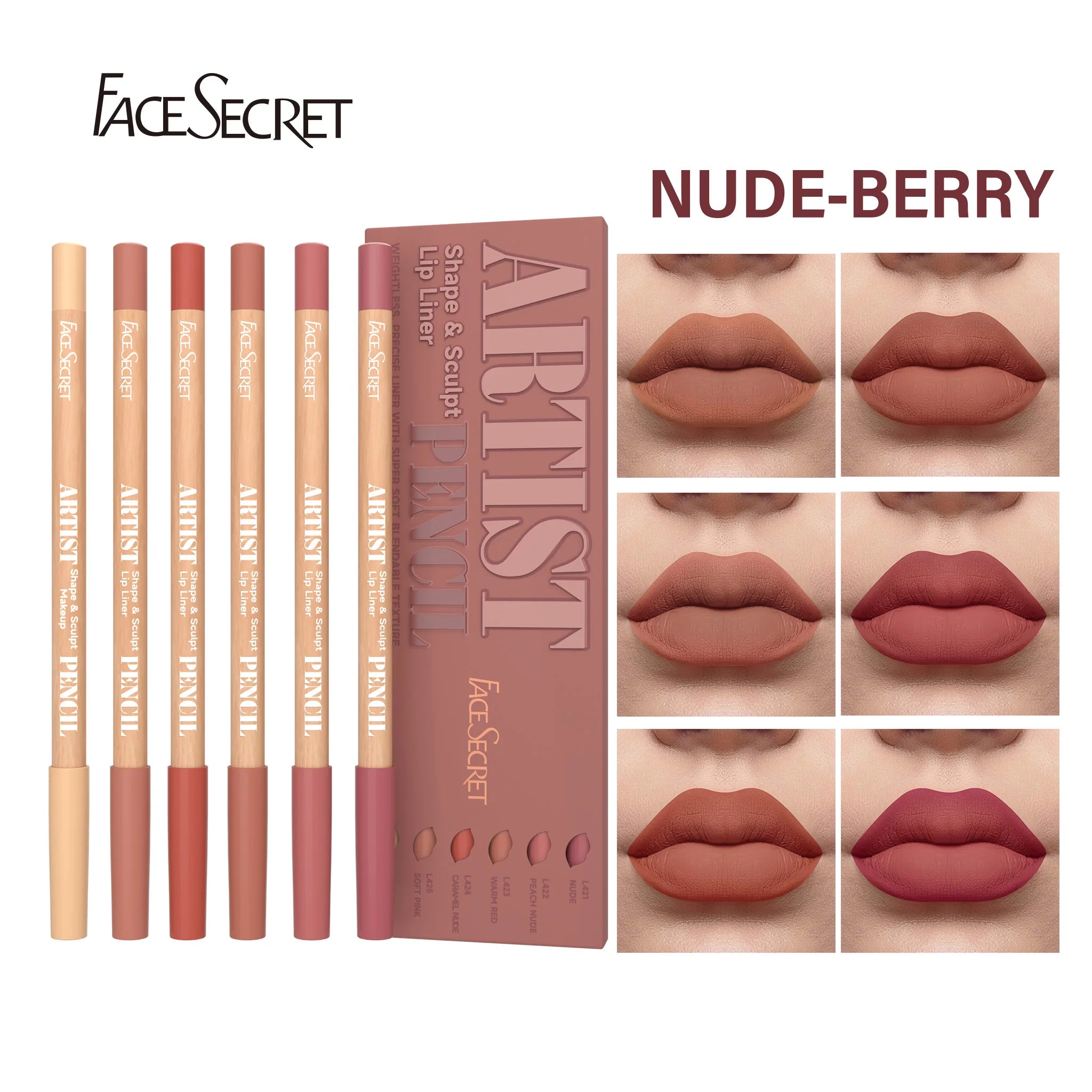 6PCS Velvet Matte Lip Liner Set – Long-Lasting Shades