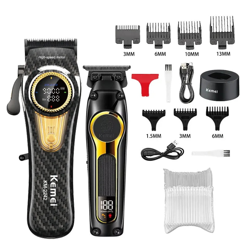 Kemei Rechargeable Hair Clippers – Professional Cordless Trimmer