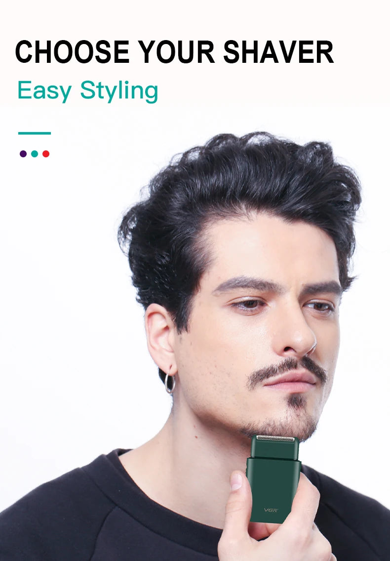 VGR V-390 Mini Cordless Beard Trimmer – Single Blade