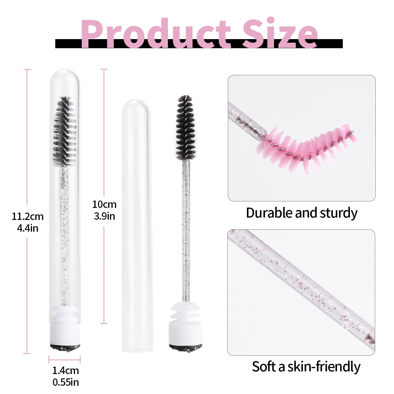 100PCS Disposable & Reusable Eyelash Mascara Wands
