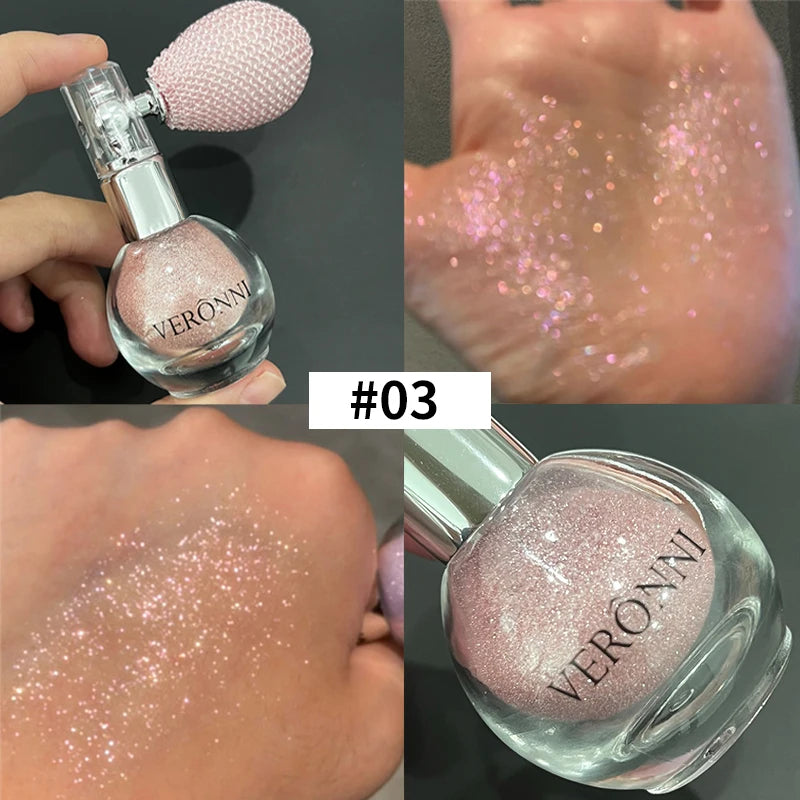 Diamond Highlighter Powder Spray – Waterproof Glitter Bronzer