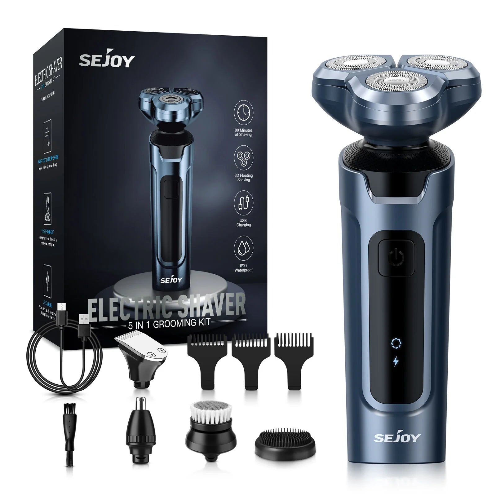 SEJOY 3-in-1 Men’s Electric Shaver & Trimmer