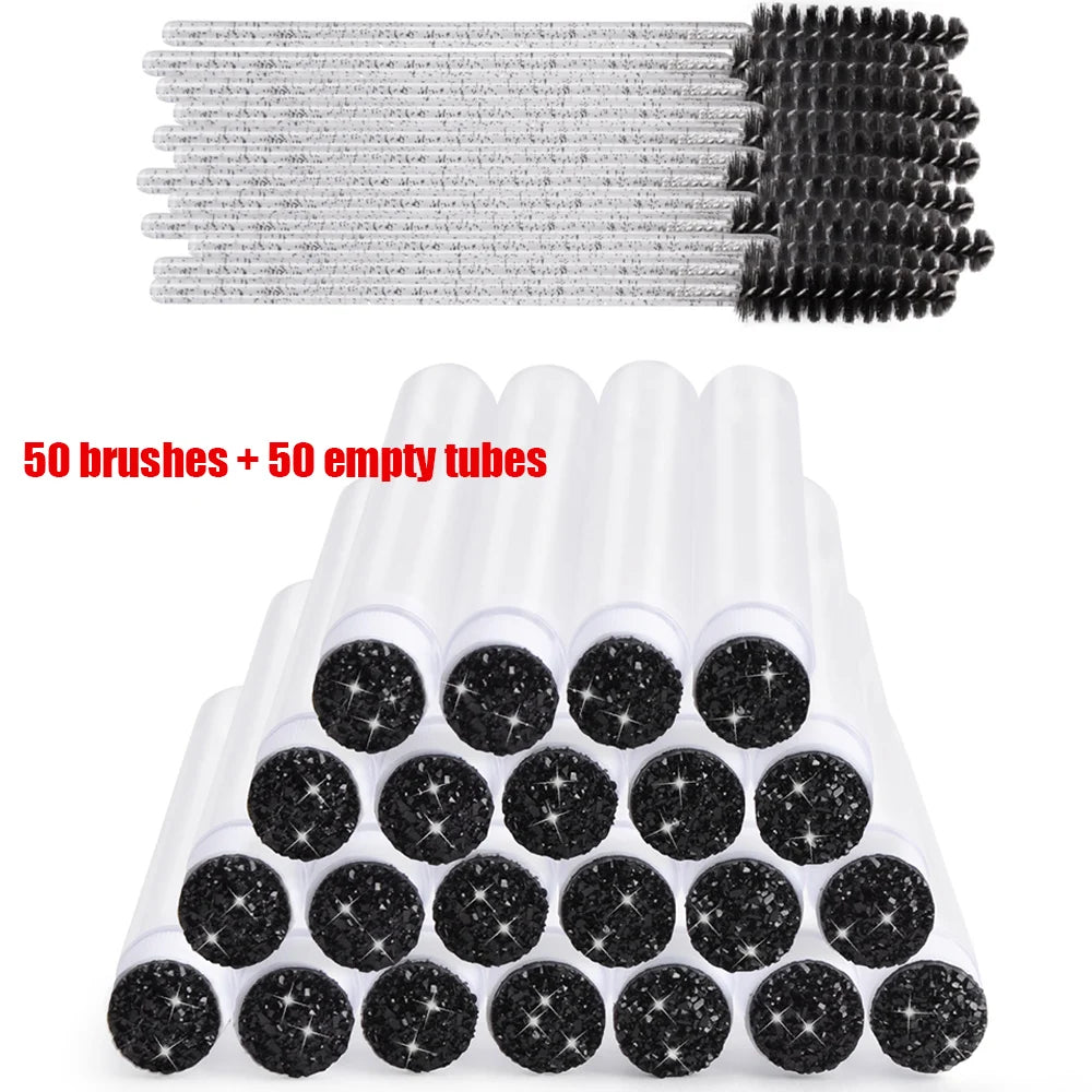100PCS Disposable & Reusable Eyelash Mascara Wands