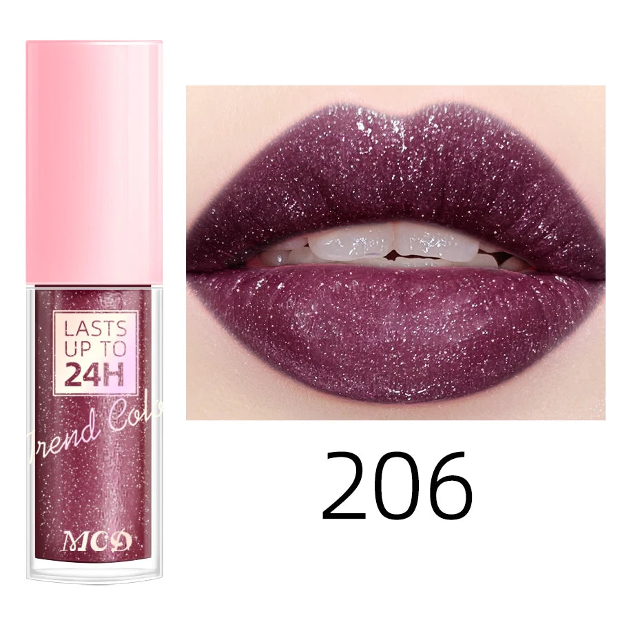 18 Colors Glitter Lip Glaze – Waterproof Liquid Lipstick