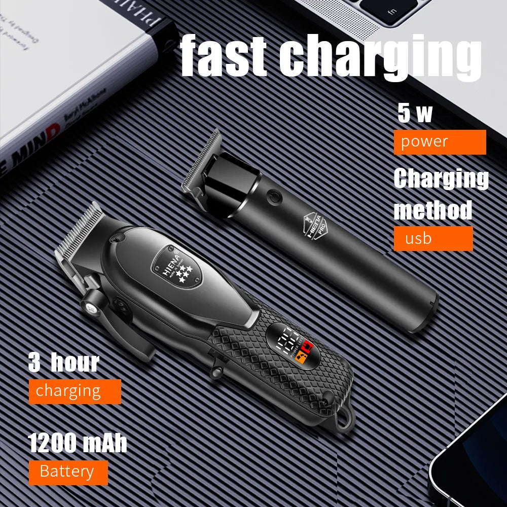 hiena Hair Clipper Kit for Men Electric Shaver Hair Trimmer Professional Cutting Machine Hair Trimmer with LCD Digital Display