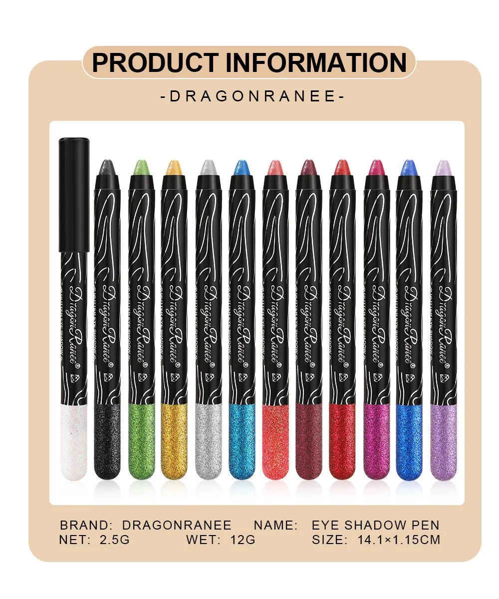 12-Color Glitter Eyeshadow Pencil Set