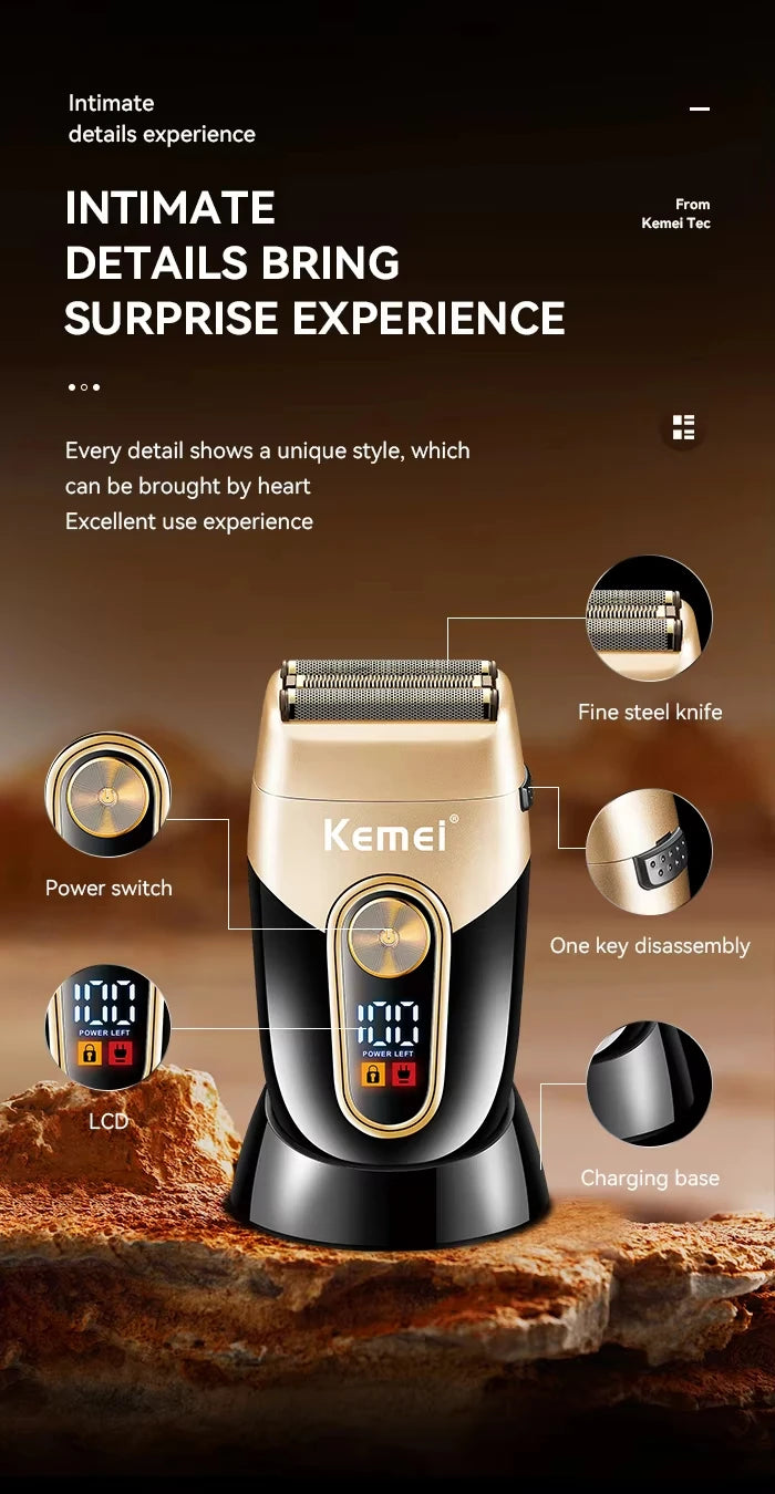 Kemei Rechargeable Hair Clippers – Professional Cordless Trimmer