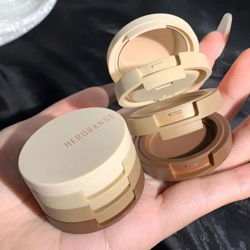 3-Color Nude Glitter Eyeshadow Palette – Pearlescent Tricolor