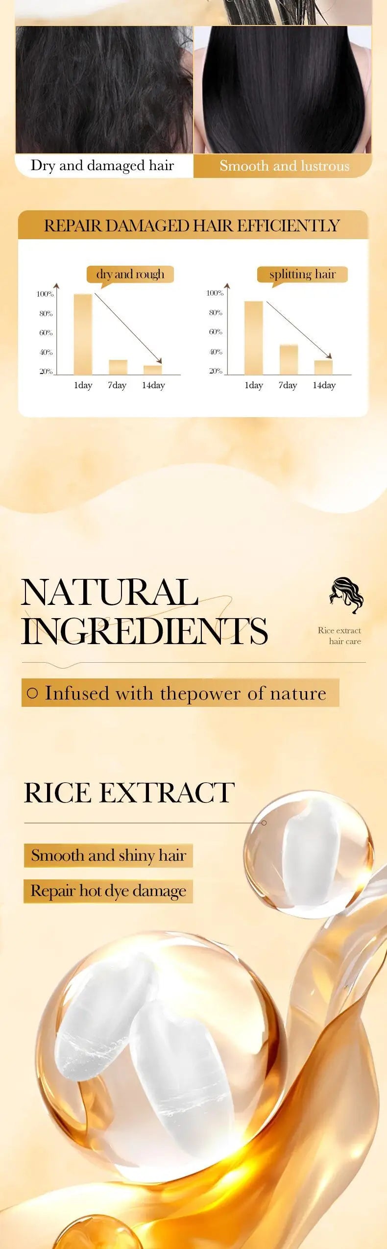 Rice Keratin Hair Mask – 5-Second Repair & Nourishment