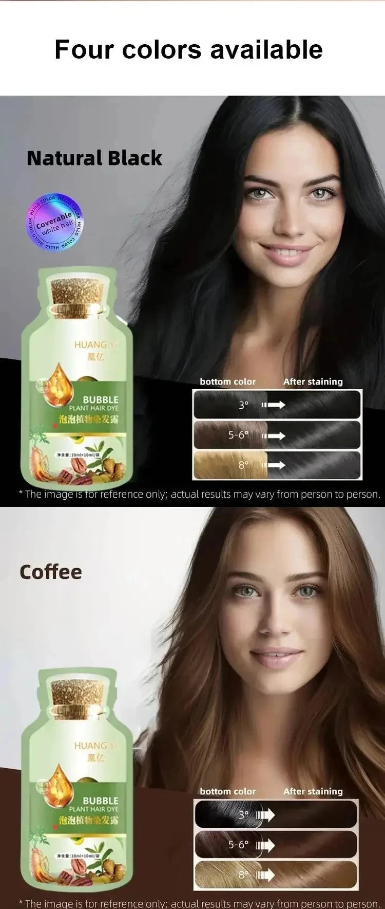 Herbal Hair Dye Shampoo – Natural Gray & White Hair Cover