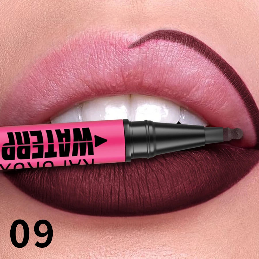 12-Color Liquid Matte Lipliner Pencil – Waterproof