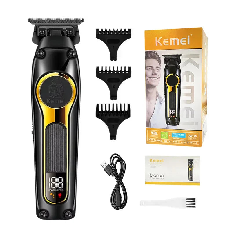 Kemei Rechargeable Hair Clippers – Professional Cordless Trimmer