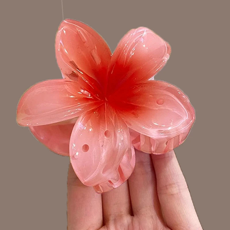Hawaiian Gradient Flower Hair Claw Clips