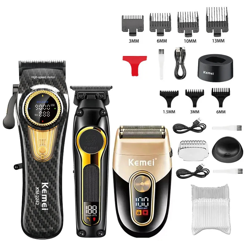 Kemei Rechargeable Hair Clippers – Professional Cordless Trimmer