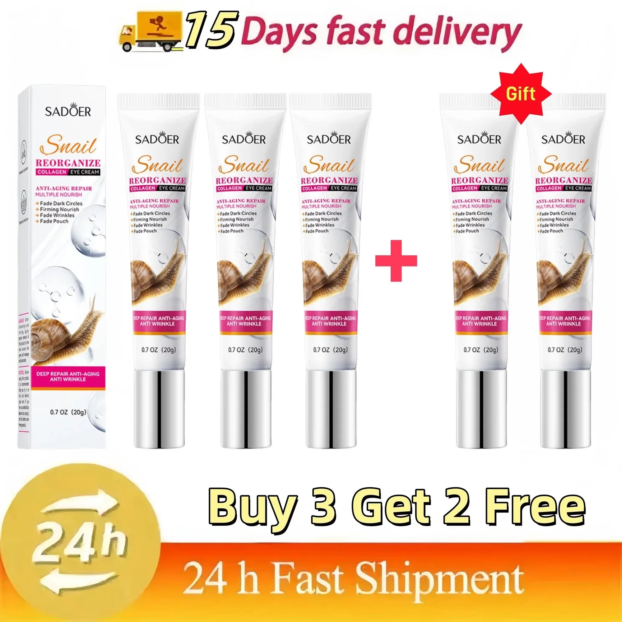 Snail Collagen Eye Cream – Anti Dark Circles & Wrinkles