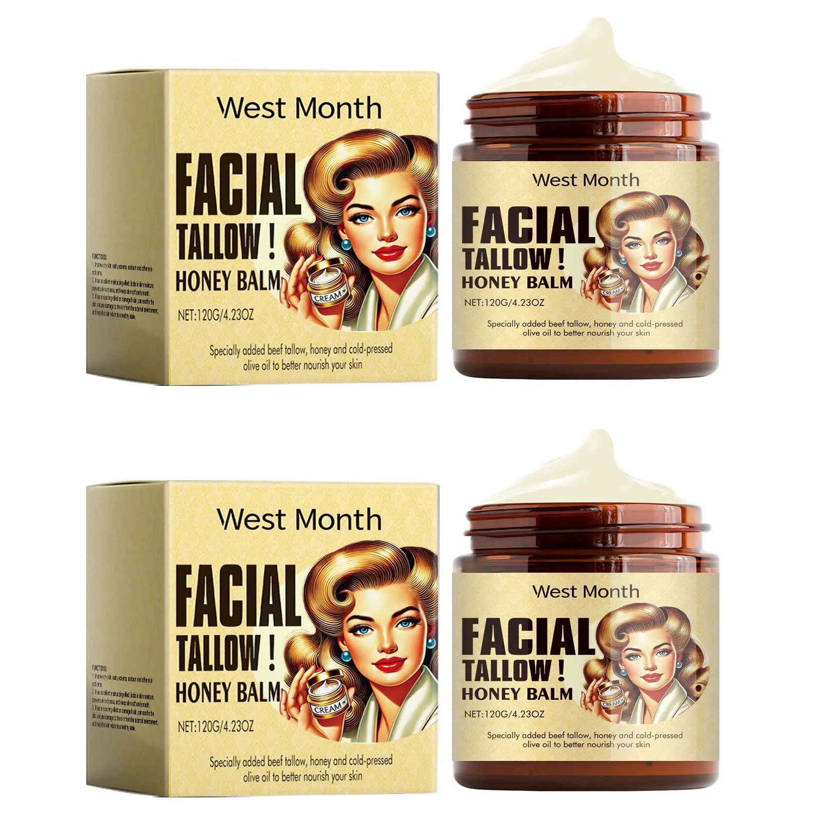 Beef Tallow Face Cream – Moisturizing & Skin Firming