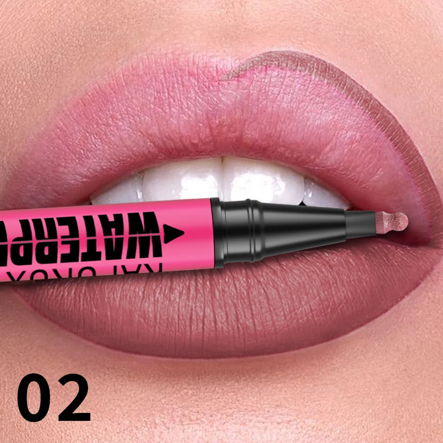 12-Color Liquid Matte Lipliner Pencil – Waterproof