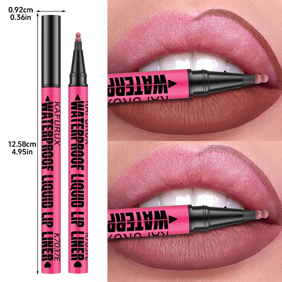 12-Color Liquid Matte Lipliner Pencil – Waterproof