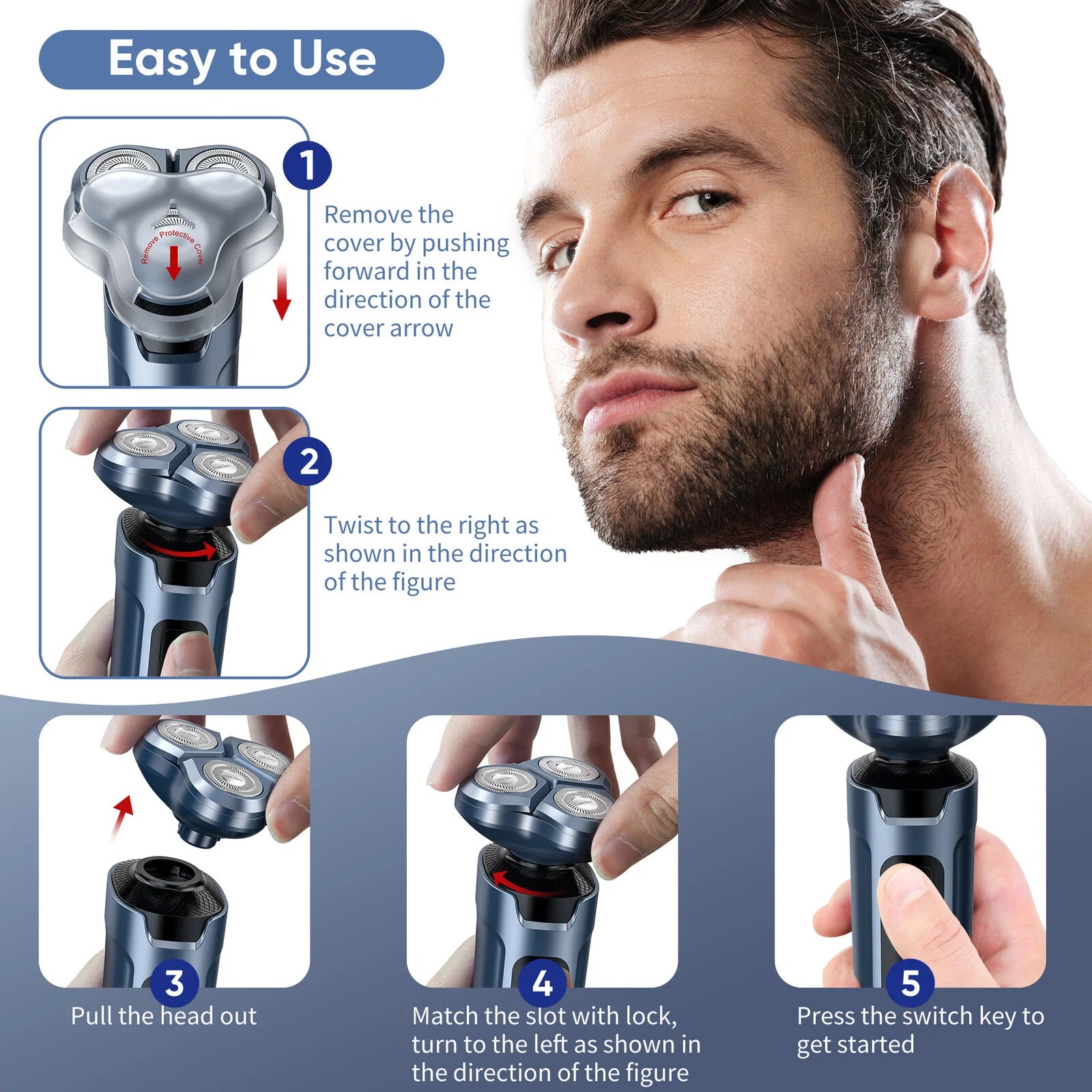 SEJOY 3-in-1 Men’s Electric Shaver & Trimmer